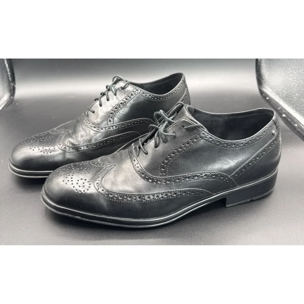 Rockport Adiprene by Adidas Black Leather Wingtip Oxford Shoes Men's Size 11W